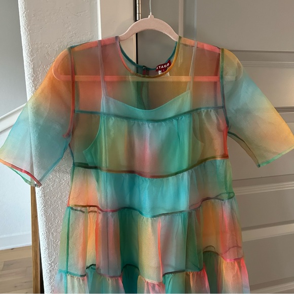 New Staud Hyacinth Rainbow Dress Multi Aura - Picture 7 of 8